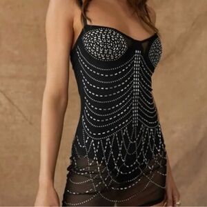 12th Tribe Shake it Rhinestone Mini Dress